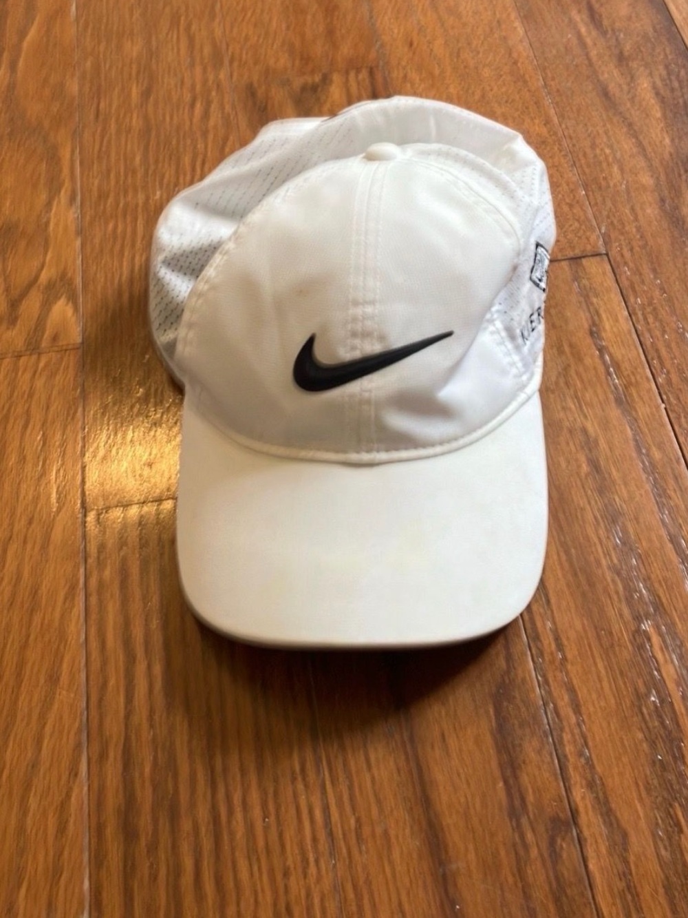 Nike White Cap with Black Swoosh hat